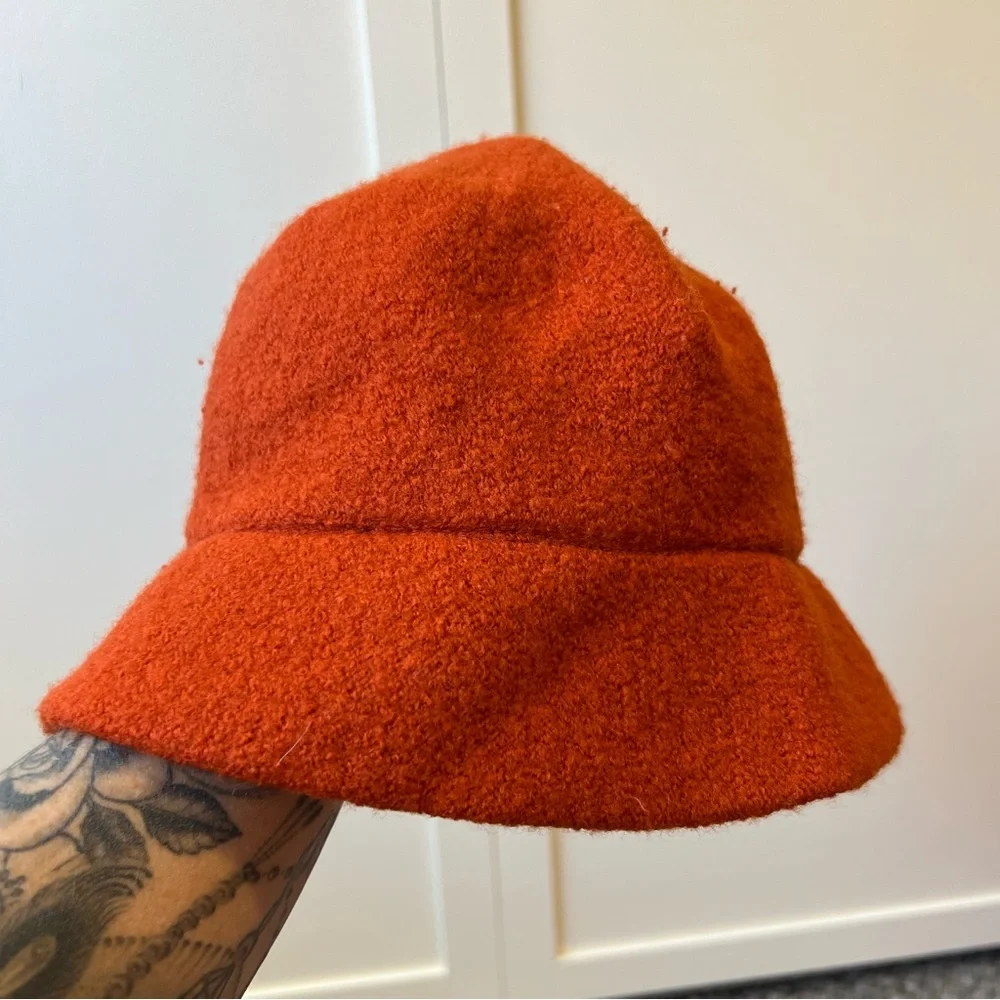 J Crew Women's 100%‎ Wool Orange Bucket Hat One Size